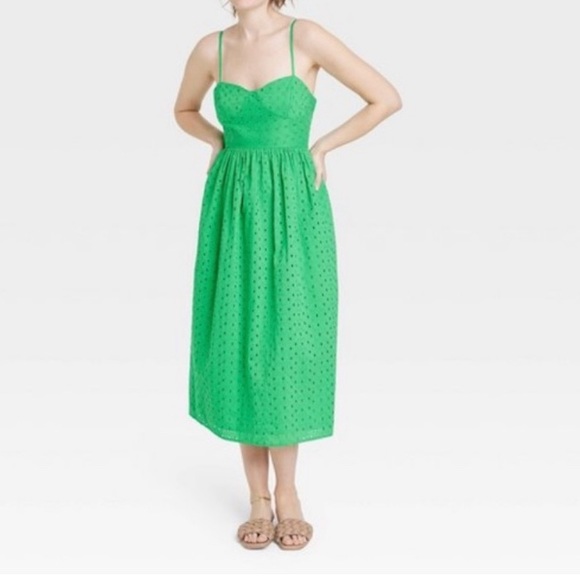 a new day Dresses & Skirts - 3/$10 A New Day Green Eyelet Dress